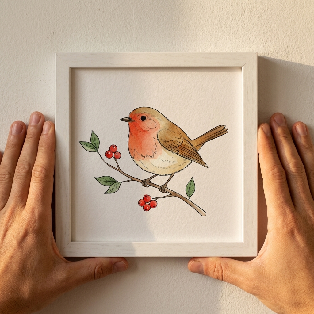 Rouge-gorge aquarelle